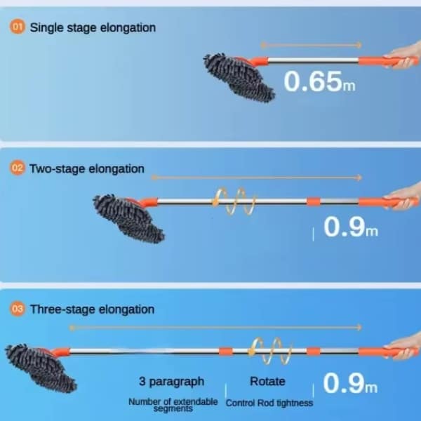 Car Cleaning Mop With Mop Head 1Pcs Sturdy 5 car wash mop head handle-min