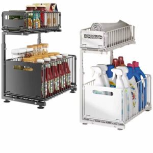 Under Sink Pull Out Storage Sturdy 2Tiers cover-min