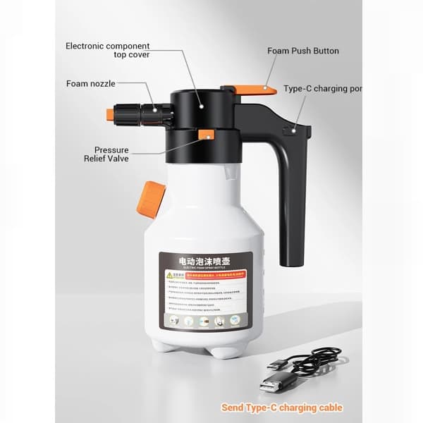 Foam Sprayer Car Wash Bottle 1Pc Elite Snow 5 Electric label -min